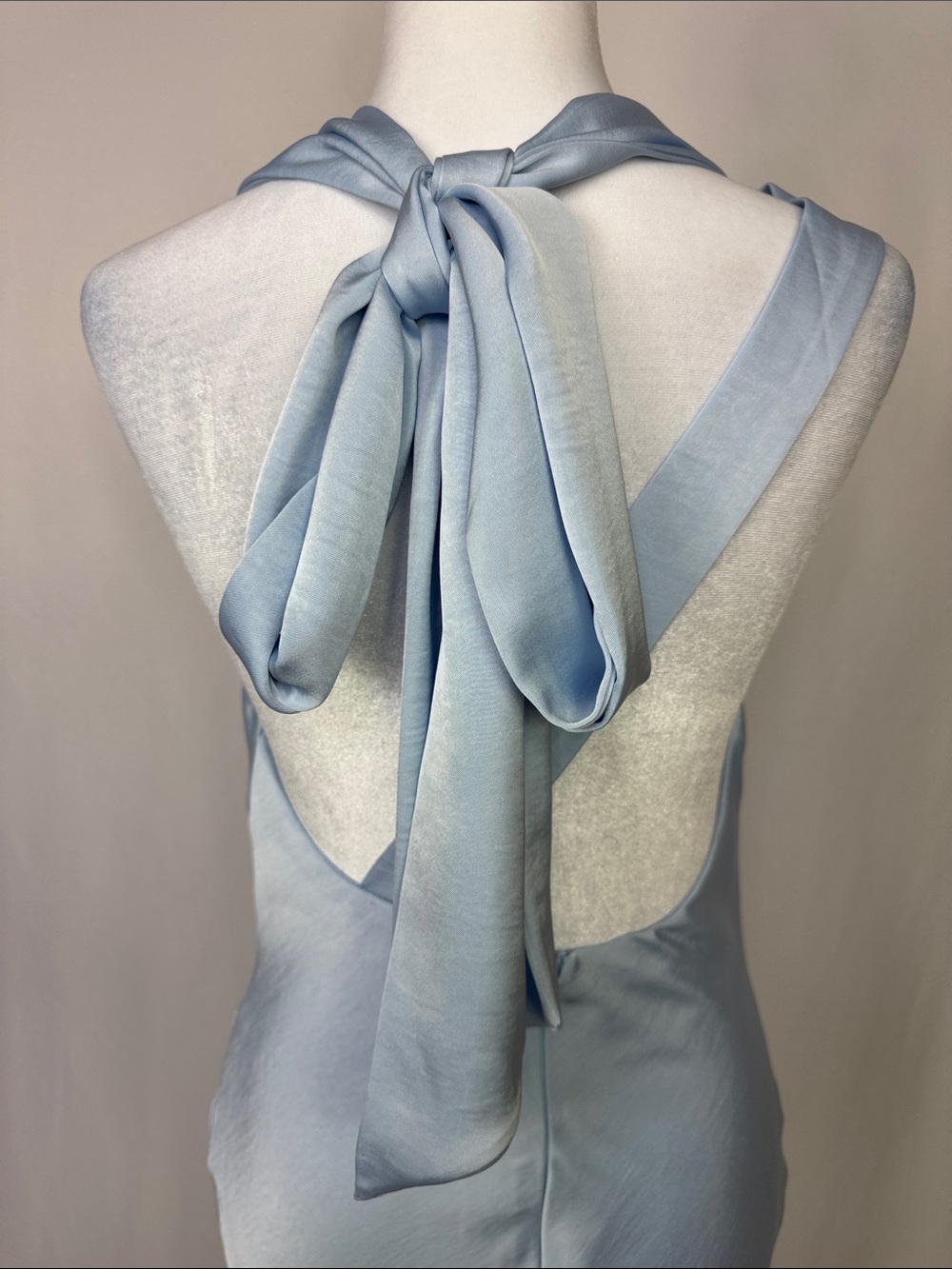 ASTR The Label Varya Satin Cowl Neck Formal Maxi Dress Size Medium Baby Blue - Picture 9 of 13